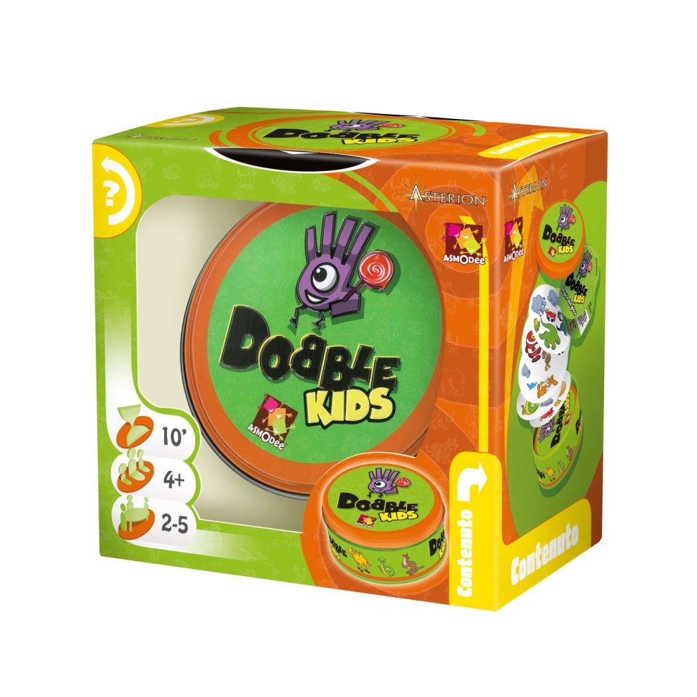 Asmodee- Dobble Kids Colour 8231, (Italian Language ) - Italian Language