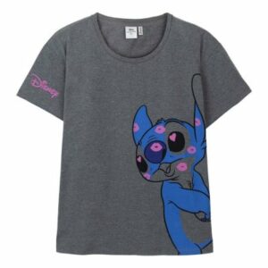 Women’s Short Sleeve T-Shirt Stitch Dark Grey (Size: XS)