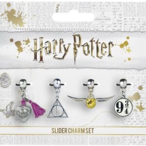 Harry Potter Golden Snitch/Deathly Hallows/Love Potion/Platform 9 3/4 Slider Charm Set